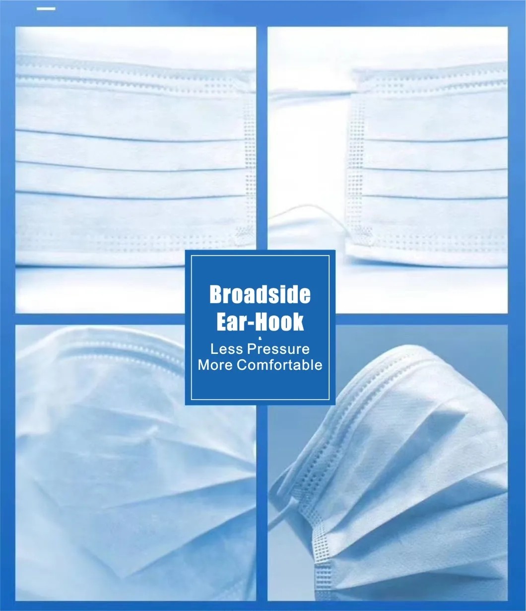 FDA CE 3 Ply Disposable Surgical Face Masks Non Woven Medical Mask For Adult