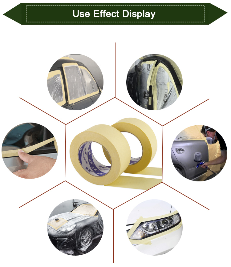 24mm Yellow Masking Tape For Car Heat Resistant And Customized Logo