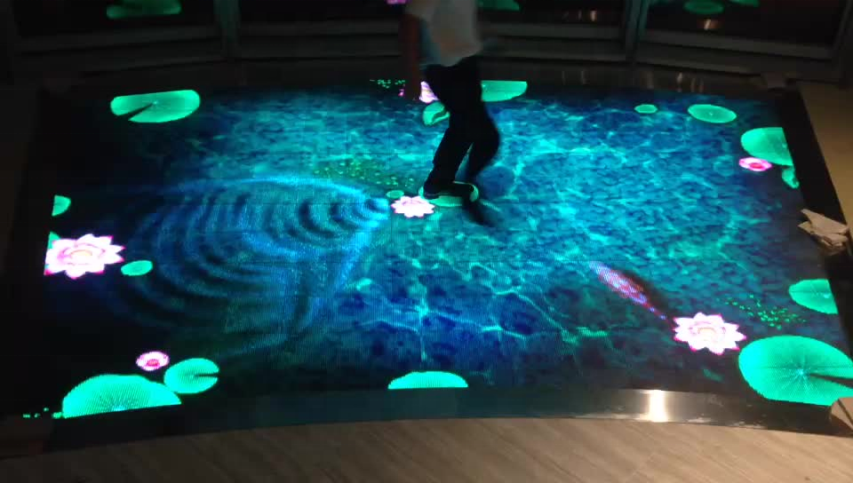 Interactive Restaurant Tempered Glass 3D Portable LED Screen for Church Moving IP33
