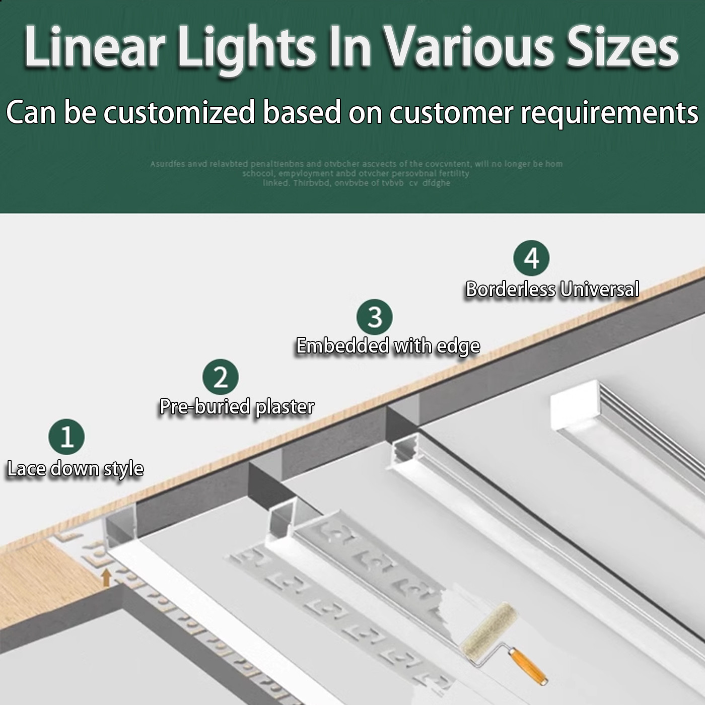 12v24v Low Voltage Bare Panel Light With Led Light Strip Self-Adhesive Patch Linear Light Embedded No Strobe Living Room Ceiling