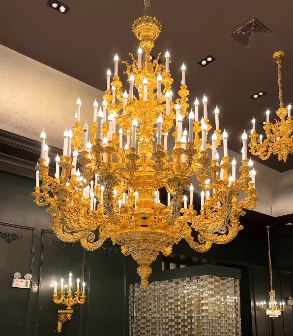 Hotels Luxury Golden Extra Large Chandeliers For High Ceilings