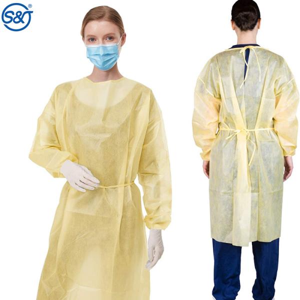 S&J Hospital Doctor AAMI Level 2 Yellow PP SMS Patient Disposable Isolation