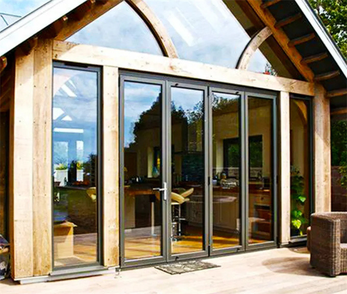 Residential Project Must-Have Aluminum Bi-Fold Doors With Triplex Glass Upgrade Option