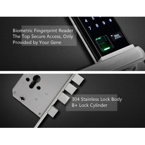 Sliding Cover Protection Fingerprint Door Lock , Intelligent Password Door Lock