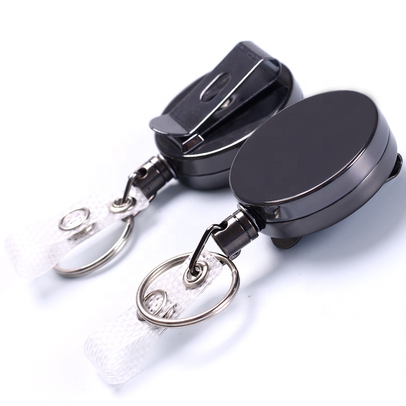 Deyi Metal Carabiner Round Badge Reel ID Card Keychain Whistles Lanyards School Office