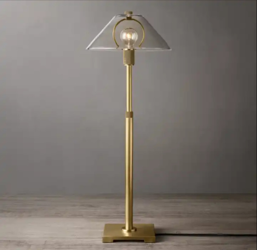 E26 / Candelabra Hardwired Rechargeable Brass Table Lamp Brass LED Desk Lamp