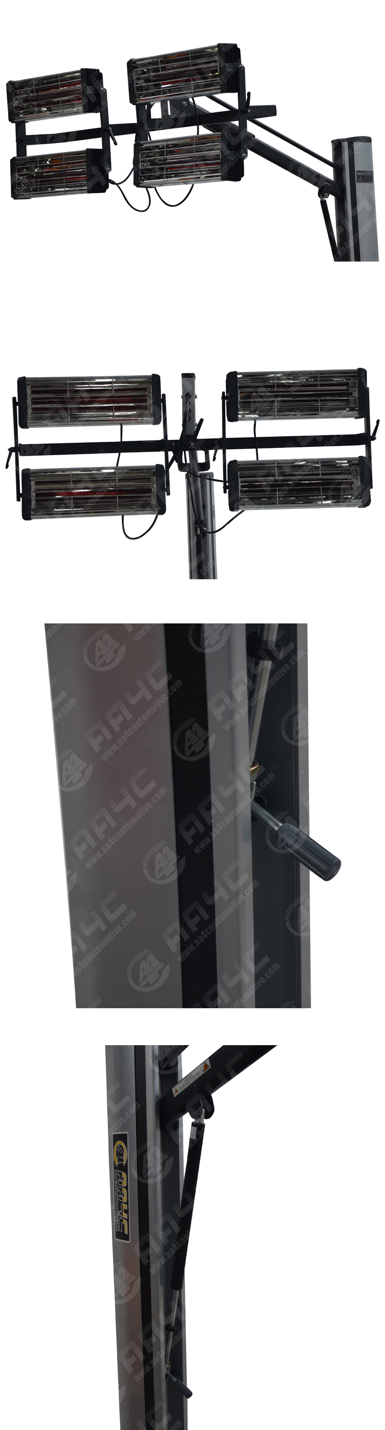 Portable 3 Heads Infrared Baking Lamp Auto Baking Light Paint Heater 800x1600mm