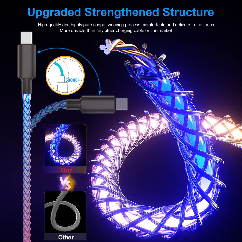 Fast Charging USB To Usb C Charge Cable 3ft Straight For Data Transmission