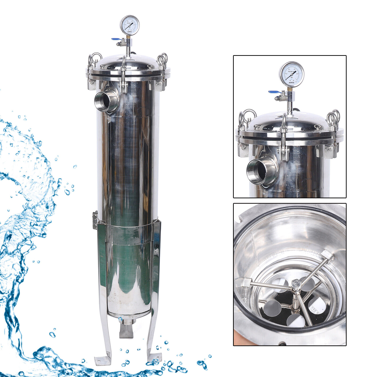 Printing Shops 150PSI 304 Stainless Steel Bag Filter Housing Industrial Sock Filter 10t/h Weight KG 62