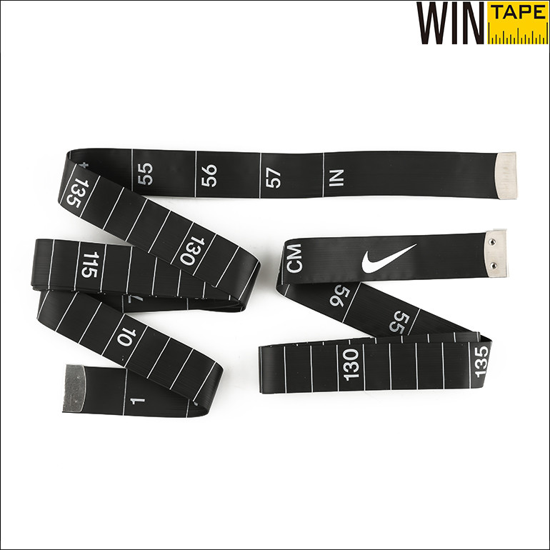 Wintape Black Flexible Tape Measure White Markings Polyethylene Fiberglass Centimeters Promotional Gift Measure Tape