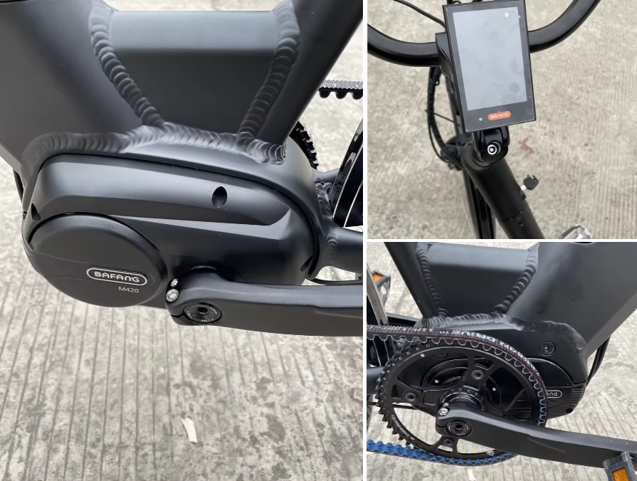 28 Inch Step Through Mid Drive Ebike 8 Speed Belt Drive Bicycle Max Speed 30 - 50Km/H