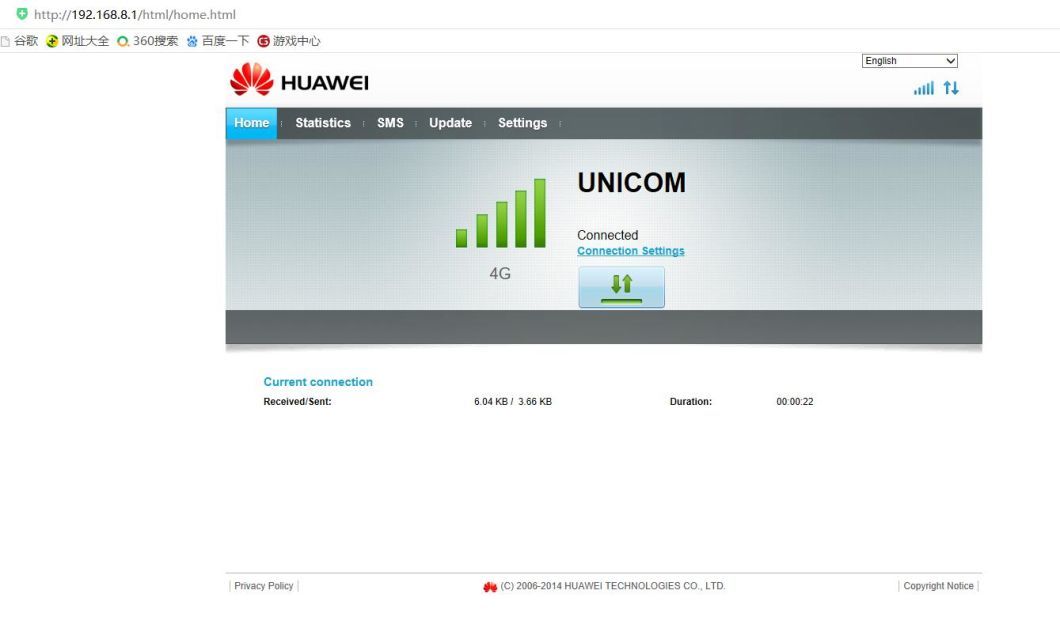 Unlocked Huawei E3372h-510 LTE/4G 150 Mbps USB Dongle