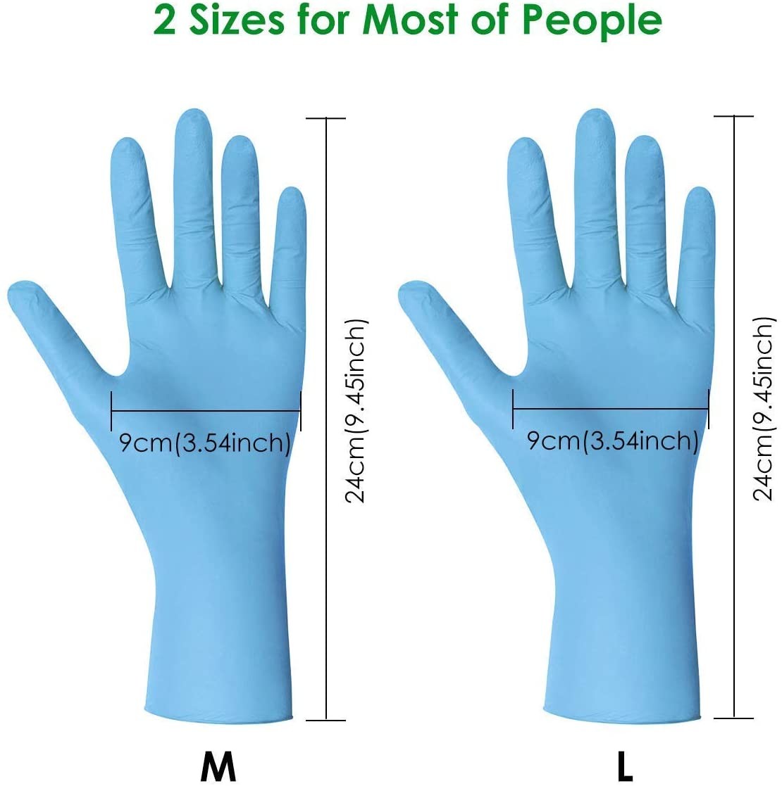 Biodegradable Powder Free Disposable Nitrile Gloves 100pcs Box 9mil