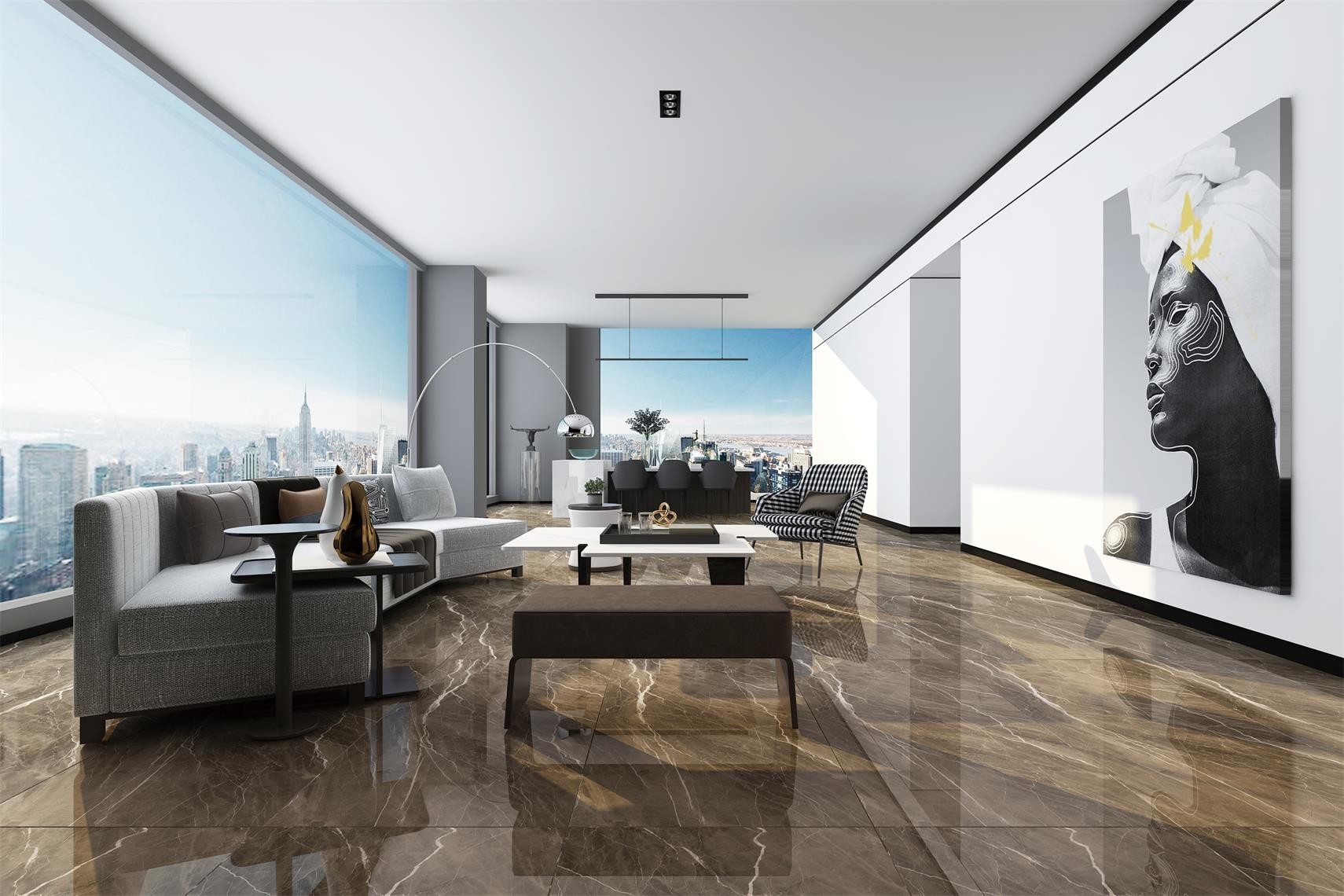 Modern Porcelain Tile Export Quality Brown Floor Tiles Wall Tiles Ceramic Marble Tiles Polished Glazed Porcelain Tile