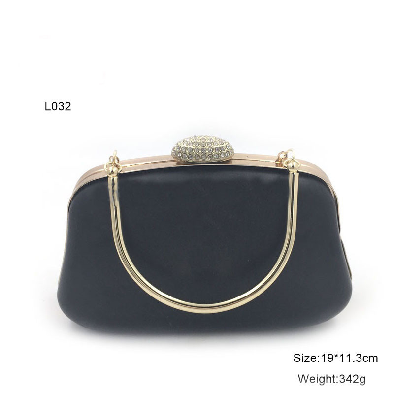 New design diamond decoration gold handbag box clutch frame for ladies purse