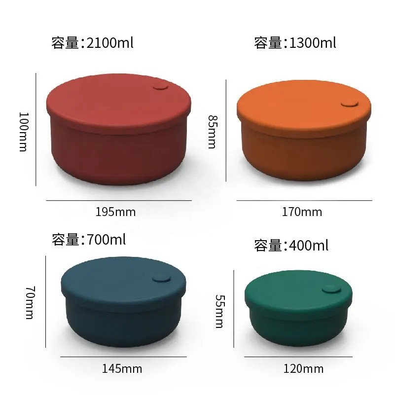 Portable Tasteless Silicone Snack Box Reusable 5 Compartments