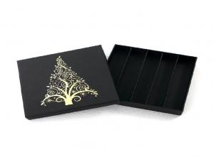 Buy cheap Black Chocolate Truffle Packaging Boxes Offset Printing  With Paper Divider product