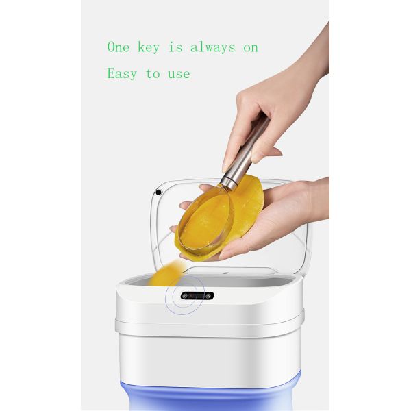 Factory Direct Sales New Foldable IPX5 Waterproof Rectangular Intelligent Electronic Plastic Sensor Trash Can