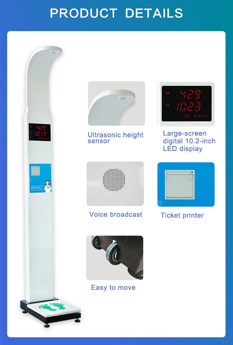 Physical Examination Ultrasonic Height And Weight Machine Measure