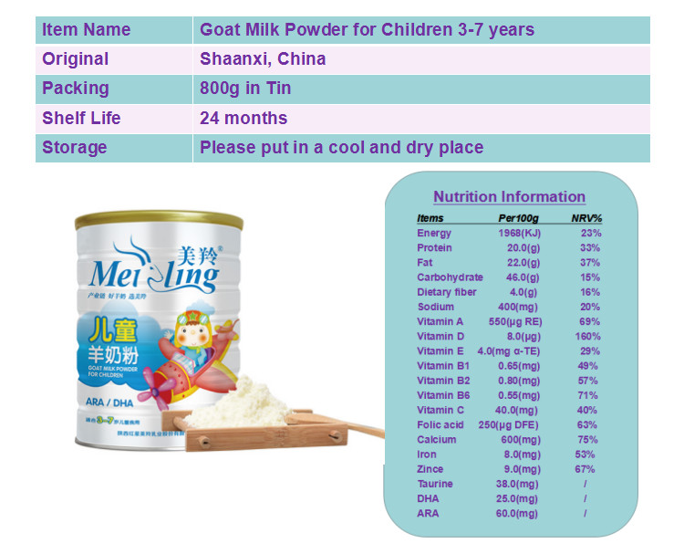 Children Formula Goat Milk Powder With For 3 - 7 Years Old