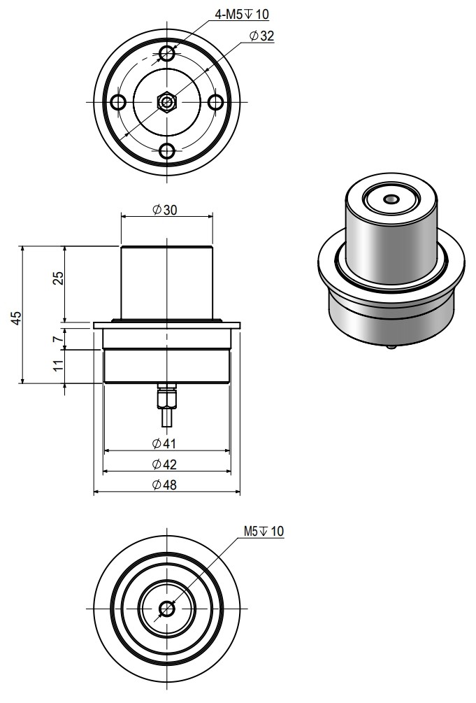 Raw Sensitivity Load Cell Weight Sensor 0.6-0.8 , 200n Compression Load Cell Sensor