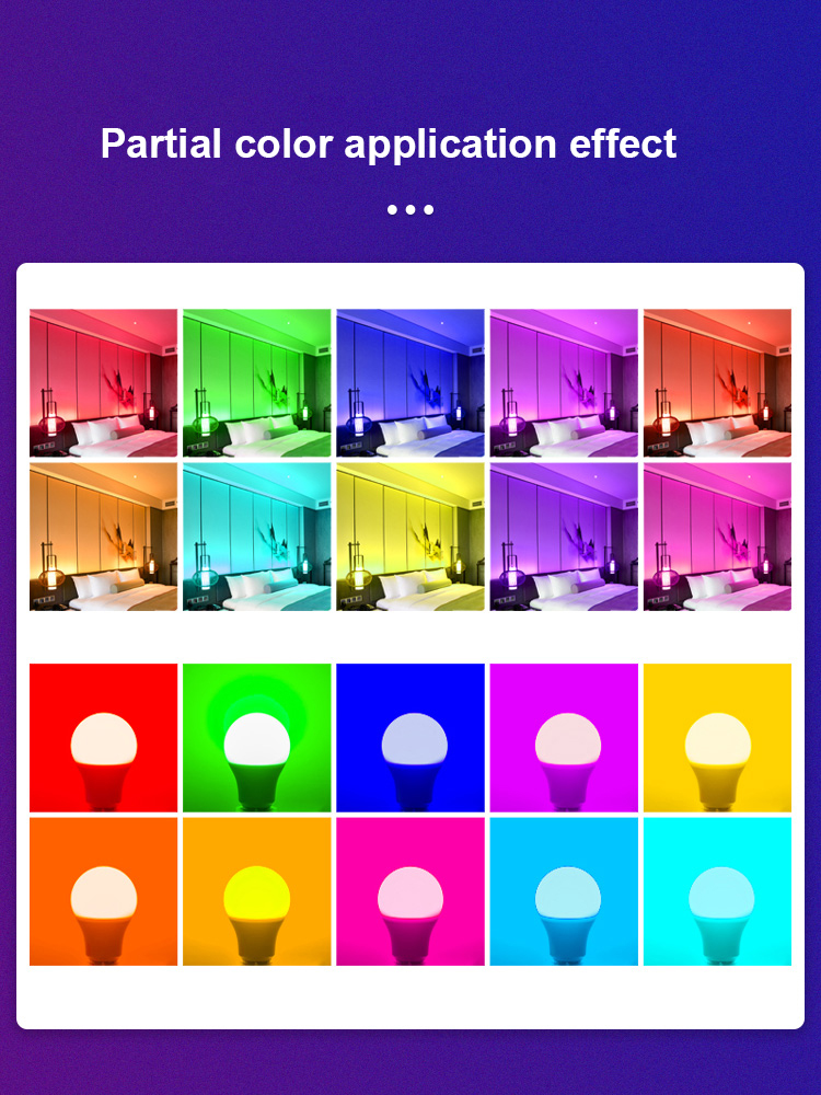 220v E27 Screw Light Controlled LED Color Remote Control Bulb for Mood Atmosphere Lamp