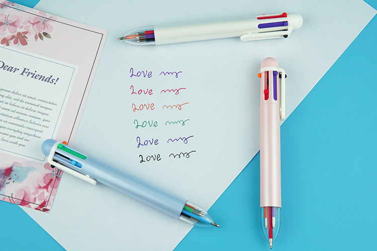 Multi-color Ballpoint Pen with Heat Sensitive Erasable Ink 6 Colors Writing Width 0.7mm