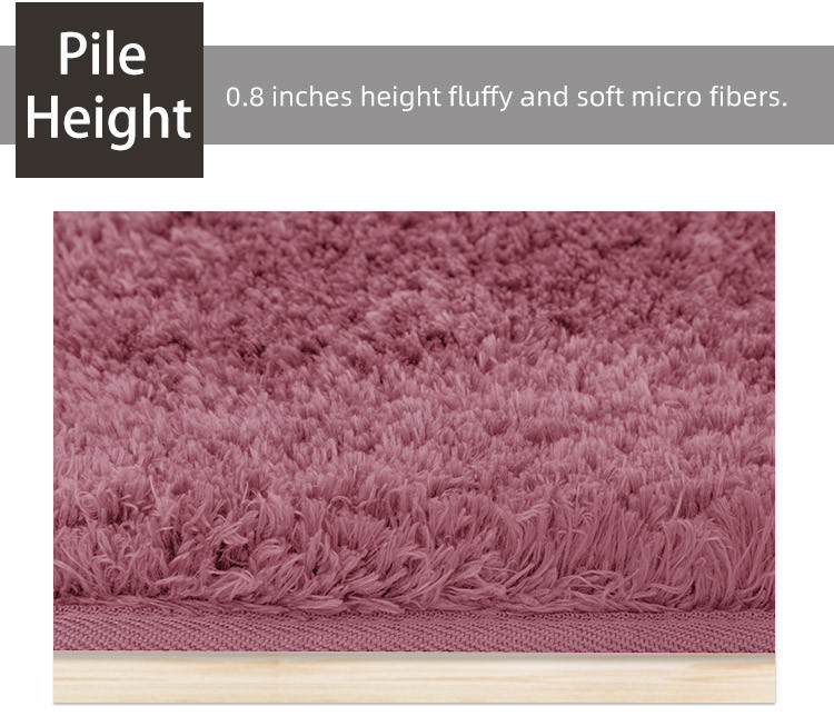 Bsci 100 Anti Skid Bathroom Fluffy Rugs Pearl Yarn Microfiber