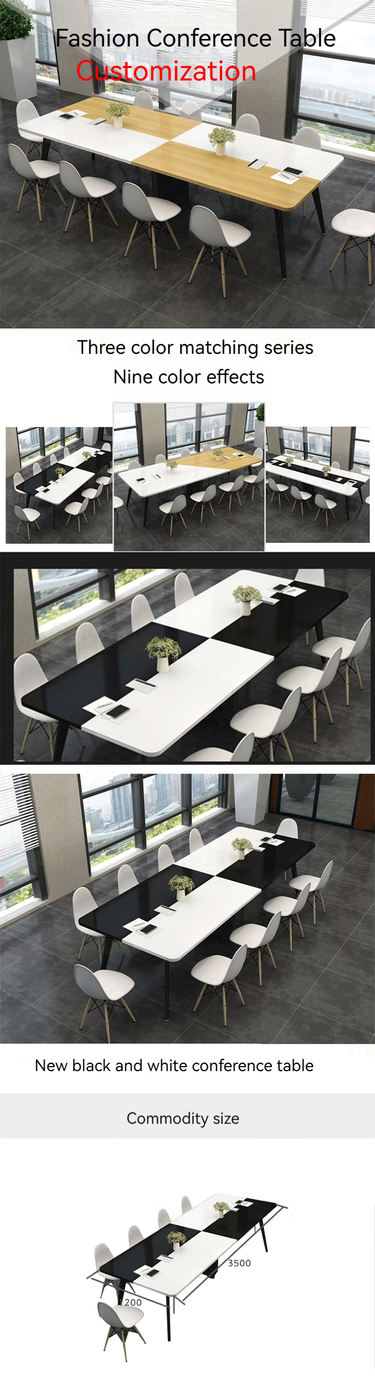 25mm Thickness Table Top Convertible Creative Conference Table for Hotel Meeting Room