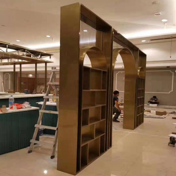 Clothing Shop Gold Stainless Steel Floor Stand High End Store Clothes Display