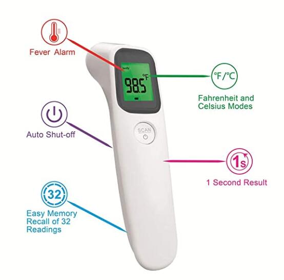 Non Contact Forehead Infrared Thermometer , Medical Electronic Thermometer