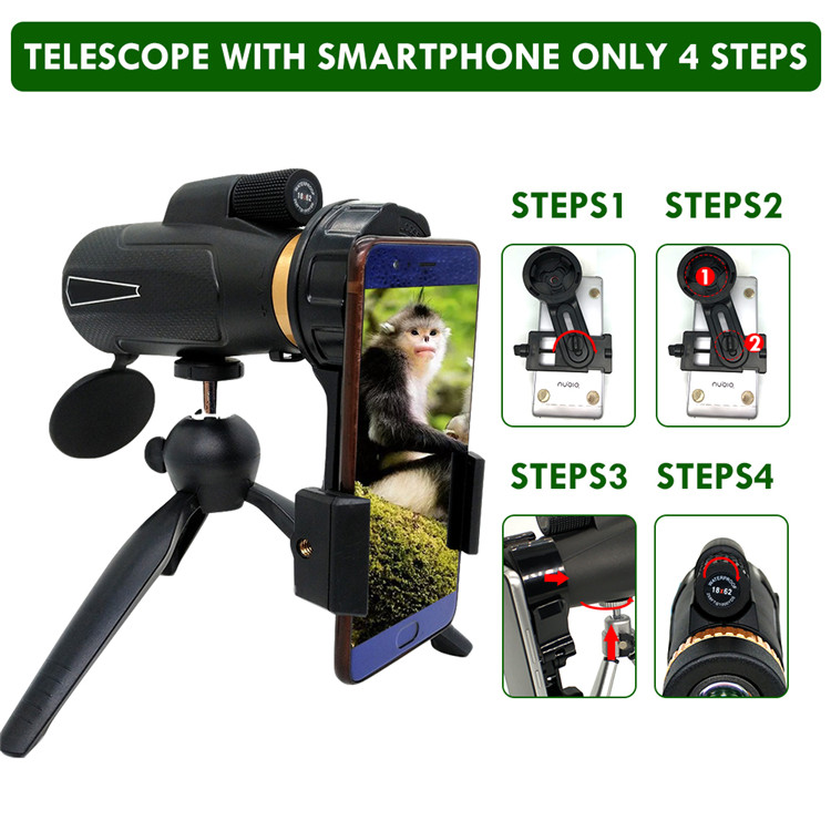 High Definition Mobile Phone Telescope 12X , Bak4 Smartphone Monocular Telescope