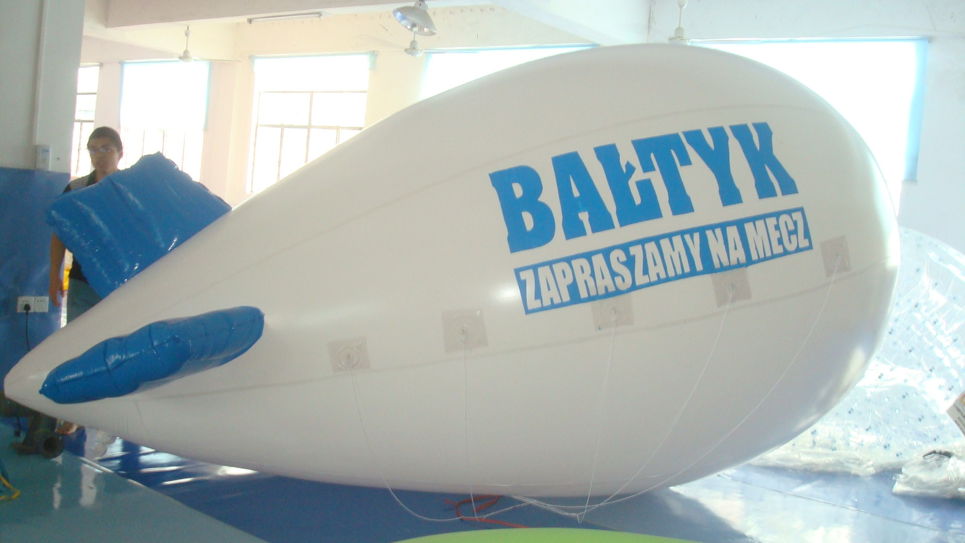 Custom PVC Material Small Blimp Shape Balloon , Large Advertising Blimp Helium Blimp