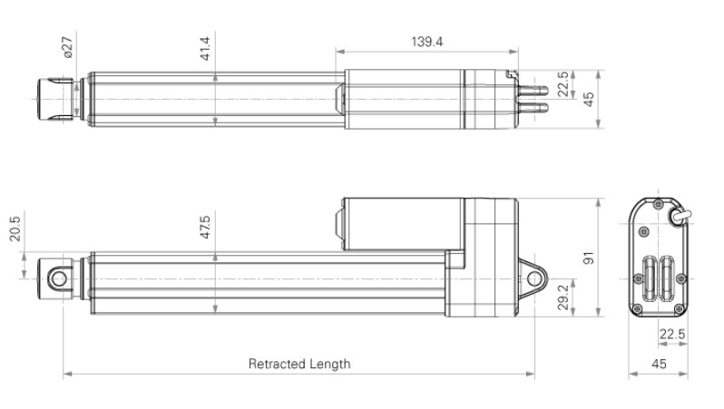 Fast DC Motor 12V/24V Electric Linear Actuators