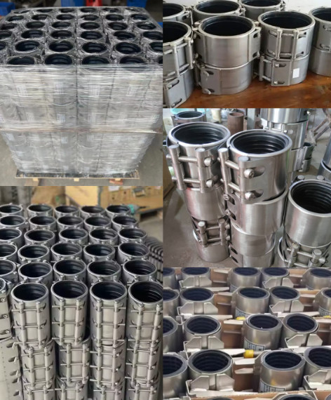 PN16 Ductile Iron Pipe Repair Clamps Pe PVC HDPE Water And Oil Straight Pipe EPDM Rubber Seals Pipe Leak Repair Clamp