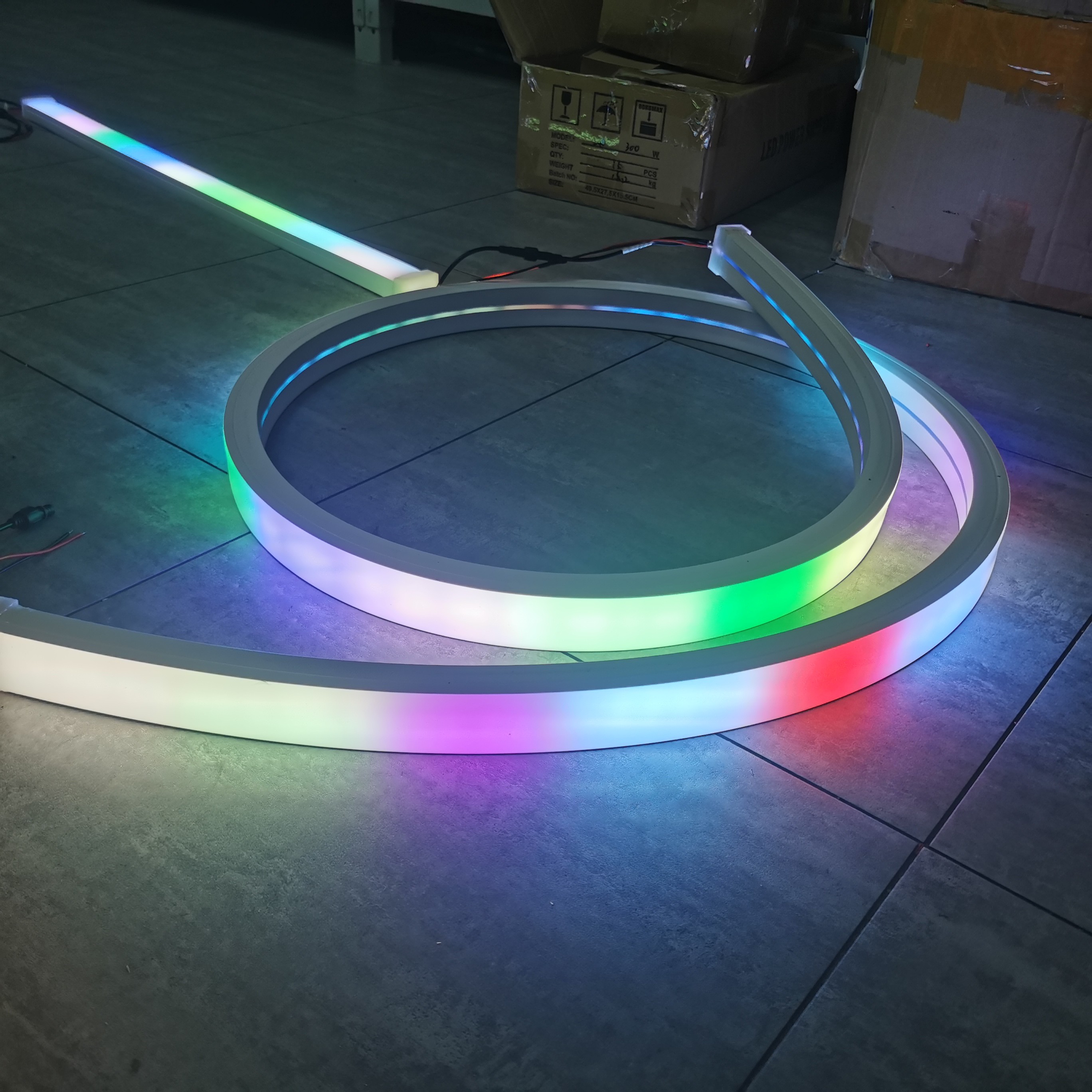 40mm Chasing 12V Dmx Led Neon 5050Rgb flex lampara navidea Dmx512 corner neon led tape 20m led rgbw light strip