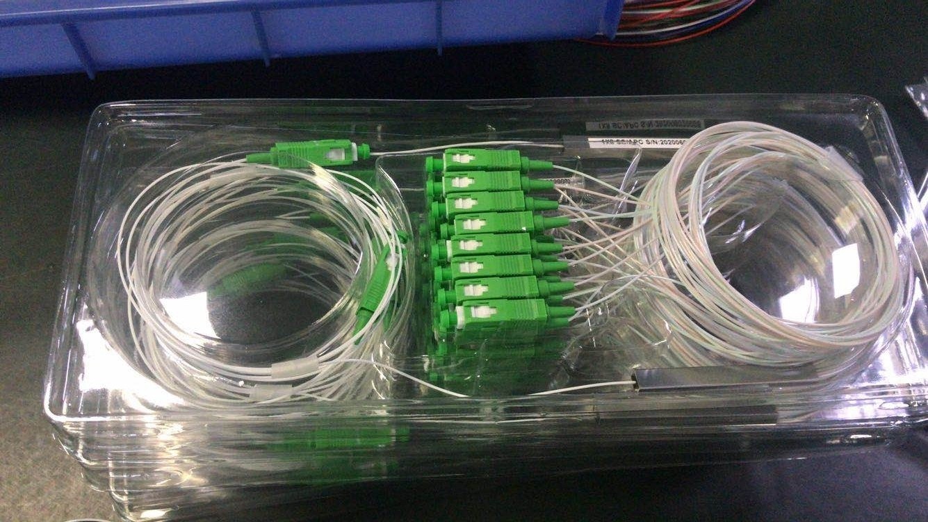 PSM 1X16-PLC SC/APC G.657A GPON EPON FTTH PLC splitter 0.9mm Steel Tube fiber optic splitter