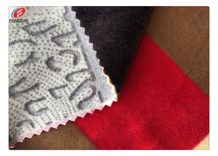 94% Polyester 6% Spandex Velboa Fabric Super Soft Printed
