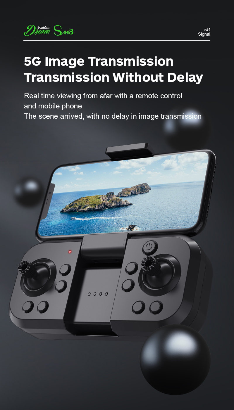 S118 Drone With 4k Dual Camera 5g Wifi 360 Obstacle Avoidance Fpv Brushless Motor Rc Quadcopter Mini Drone Professional