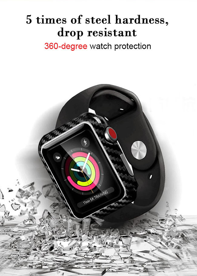 Slim Hard Shell Glossy Carbon Fiber Apple Watch Case