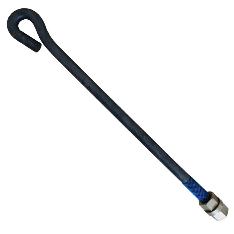 J 9 Type Foundation Anchor Bolts Galvanized Plain Carbon Steel M10 100mm Bend Hook Screw