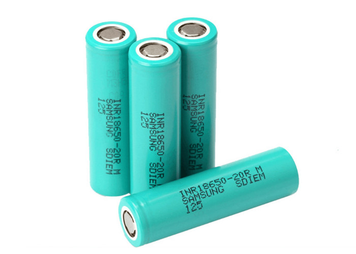 Cylindrical ICR18650-20R 18650 Lithium Ion Cells3.6V 2000mAh 4A Charge Current