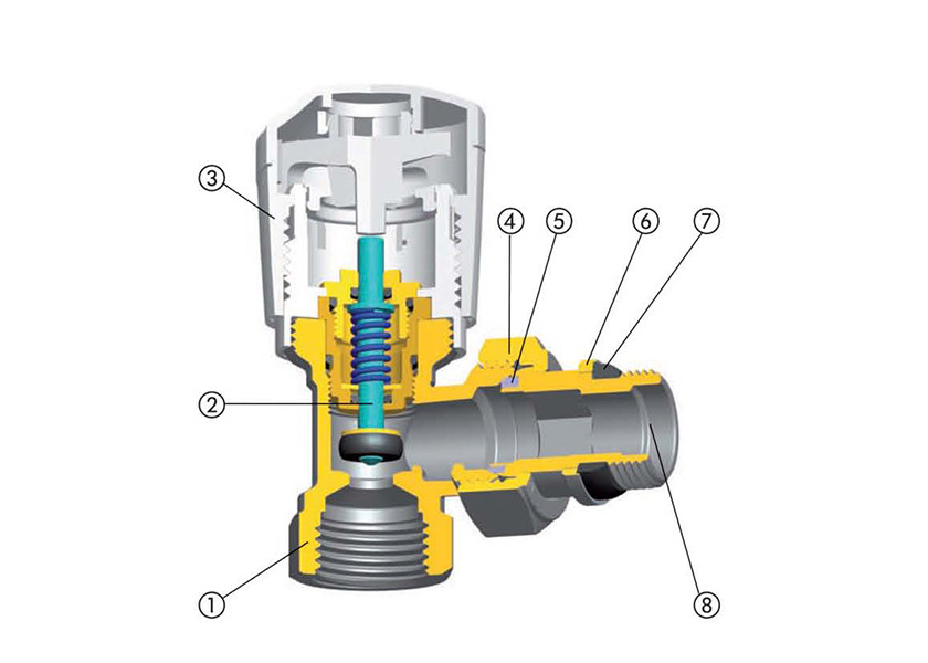 Heating ART1561 Thermostatic Angled Radiator Valves For Floor Heating Systems