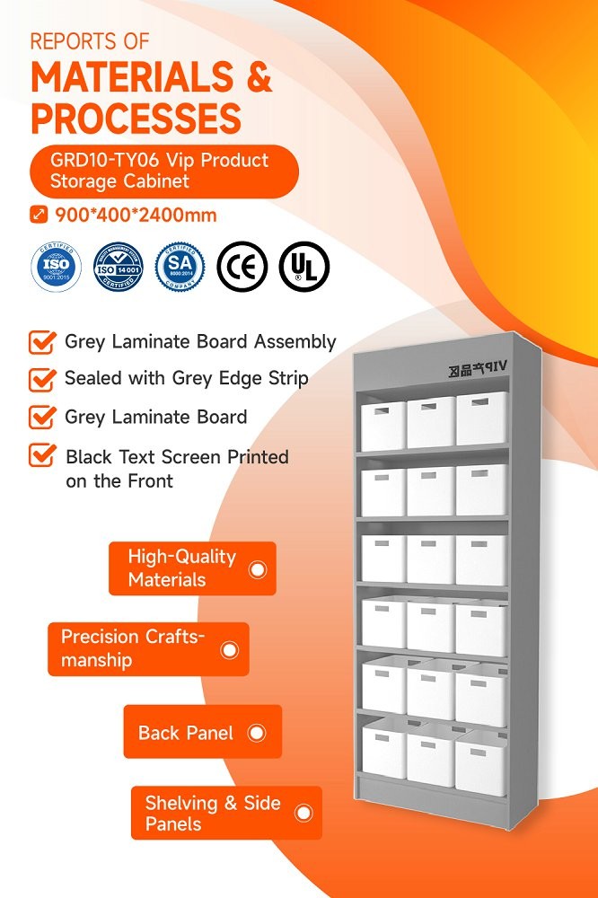 GDR10-TY06 Retail Store Display with Grey Edge Strip and Efficient Storage for Cosmetics Retail Stores