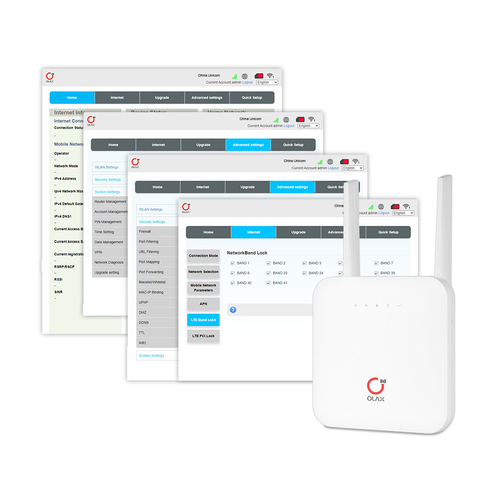 OEM Sim Card Wireless Wifi Router Unlocked 4G Router RJ45 PORT OLAX AX6 PRO