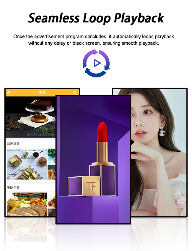 55 Inch Indoor Android Advertising Screen Digital Menu Board For Restaurant Fast Food