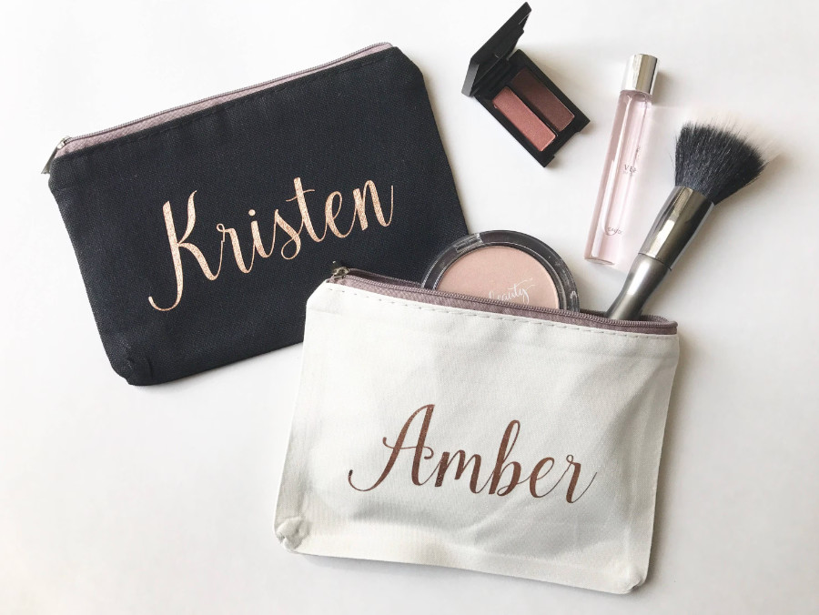 Custom Printing Canvas Makeup Bag Bulk Pouch For Makeup Skincare Essentials