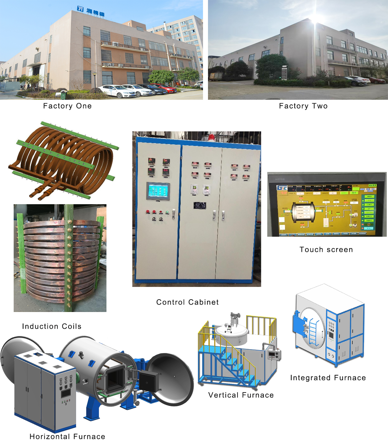 One power supply cabinet with two 3000 degree vertical Vacuum Negative Electrode Materials Graphitization Furnace