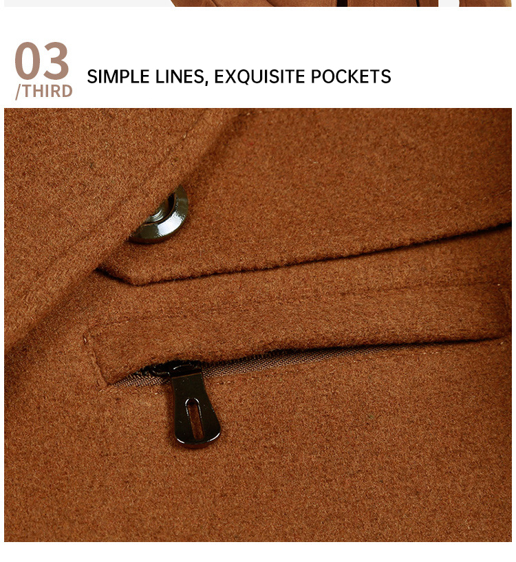 Men's Wool Cloth Thicken Coat with Full Size and 100% Polyester Filling Material