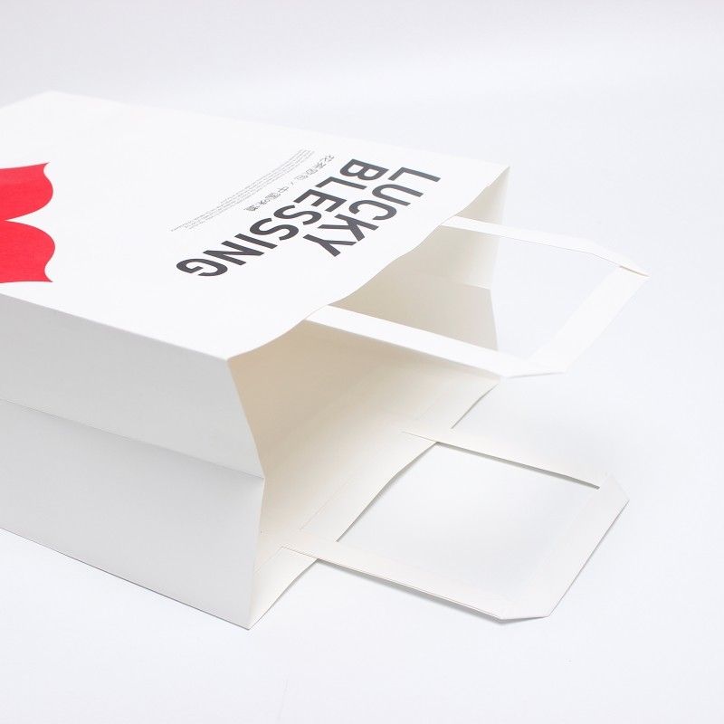 Custom Printed Luxury Small Recycled Shopping Bags Gift Paper Bags with Business name for Jewelry Packaging with handle
